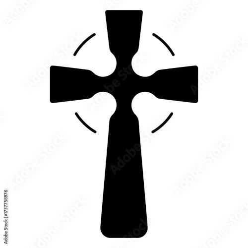christian cross icon isolated on white background, vector illustration.