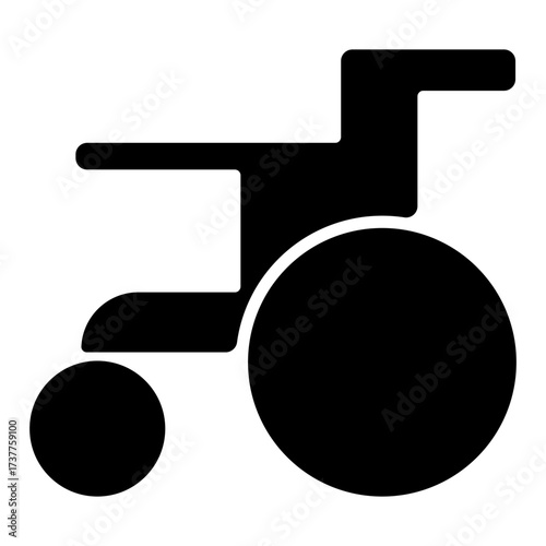 disabled person icon isolated on white background, vector illustration.