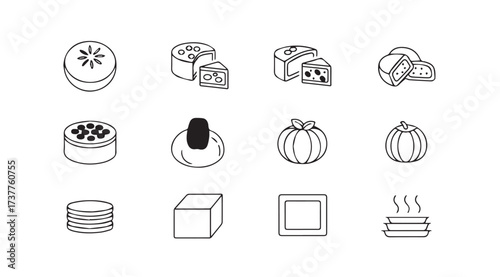 Vector art of japanese sweets isolated