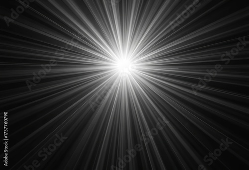 Abstract monochrome background with radiating light rays emanating from center,  image,  wallpaper