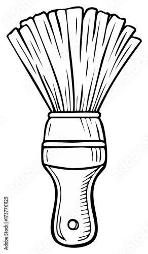 Painter's brush with bristles art tool drawing for painting projects or artistic backgrounds