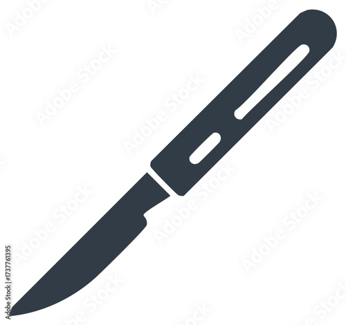 Simple surgical scalpel medical instrument healthcare tool vector graphic illustration