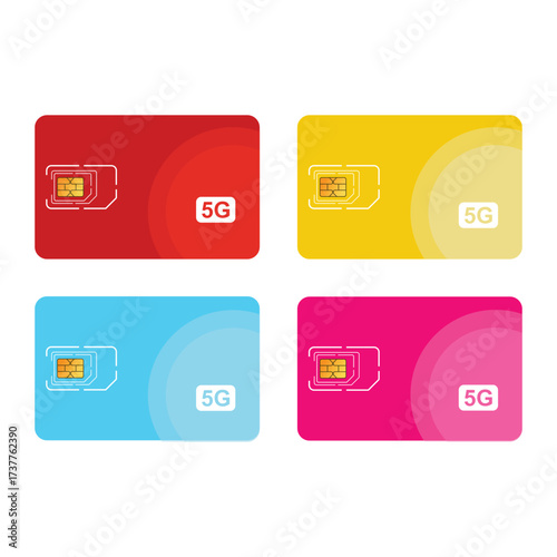 Mobile phone sim cards in various sizes 