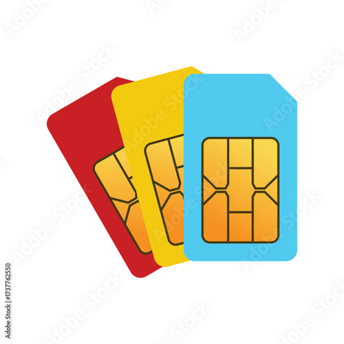 Mobile phone sim cards in various sizes 