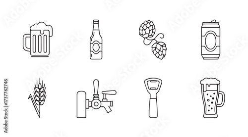 Vector art of beer icons
