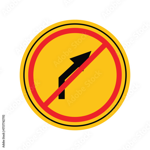 No Right Turn Traffic Sign Warning for Drivers and Motorists Safety