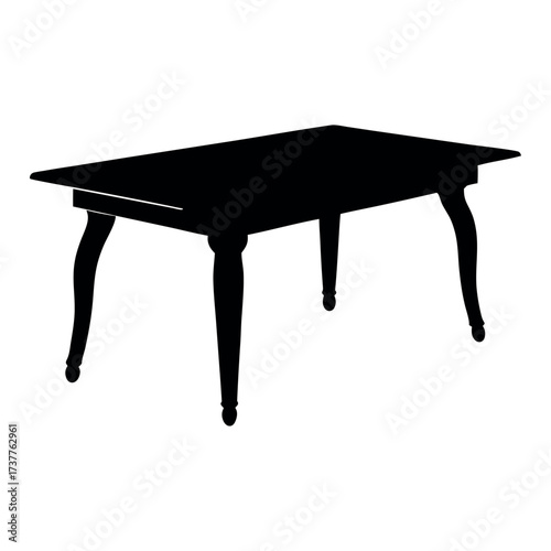 wooden table silhouette vector