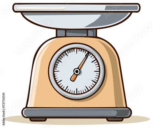 Illustrated Kitchen Scales With Display Face for Weighing Food, Ingredients, Portions