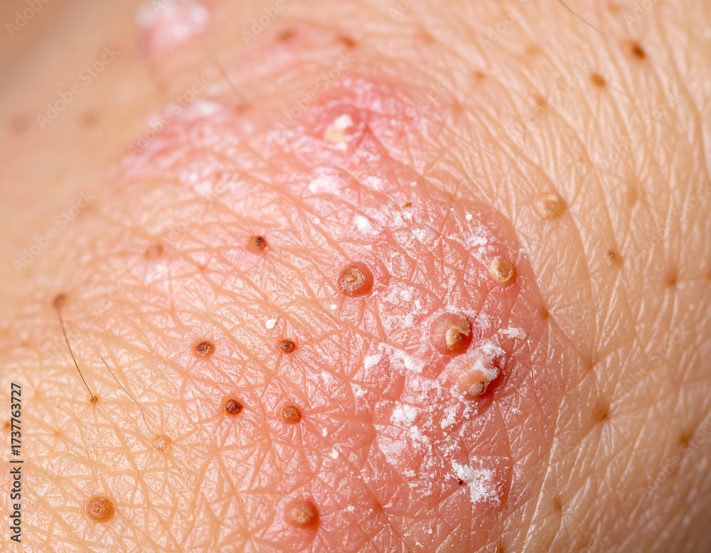 Fototapeta premium Close-up of skin with lesions and discoloration