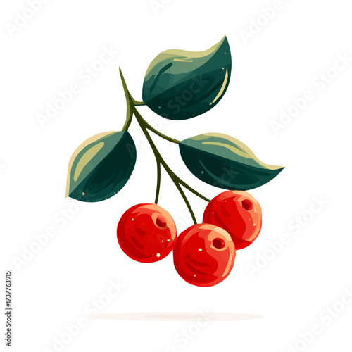 A 2D icon eggplant Vector illustration, flat design, animation design, minimalist design, clipart, EPS format, A Simple flat 2D icon of a mistletoe isolated on a transparent background. 