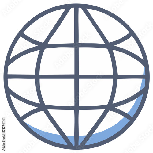 Hand drawn globe icon illustration a simple symbol for web internet and global communication