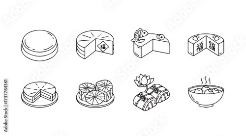 Vector art of cakes isolated on white