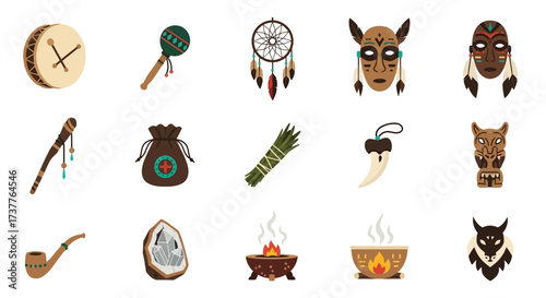 Collection of Native American Spiritual and Ritual Objects.