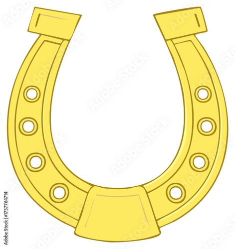 Golden Horseshoe Symbol of Luck and Protection Nautical Nautical Emblem Emblem of Fortune Metal Artifact