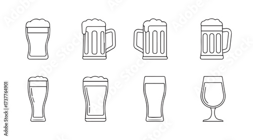 Vector art of beers isolated on white