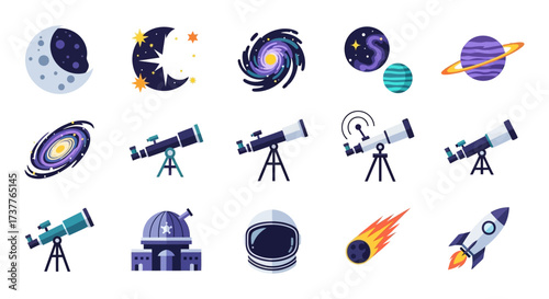 Collection of Space and Astronomy Icons.