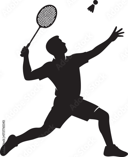 Badminton smash silhouette vector