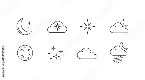 Vector art of night sky collection