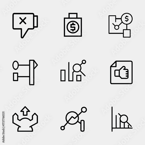 Trending Graph Data Analytics Icon Design for SEO, Chart, report, growth, Marketing