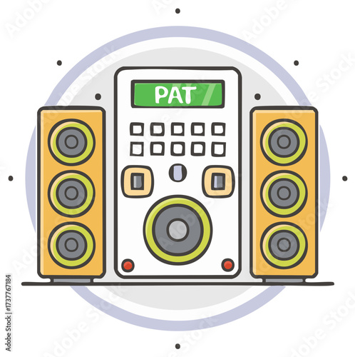 Modern Audio System with Speakers and Electronic Controls for Music Production