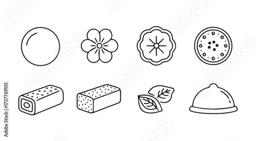 Vector art of korean dessert set