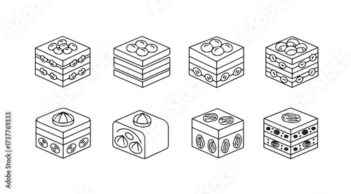 Vector art of turkish delight icons