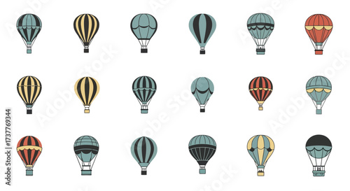 Colorful hot air balloons floating in the sky, a beautiful sight to behold.