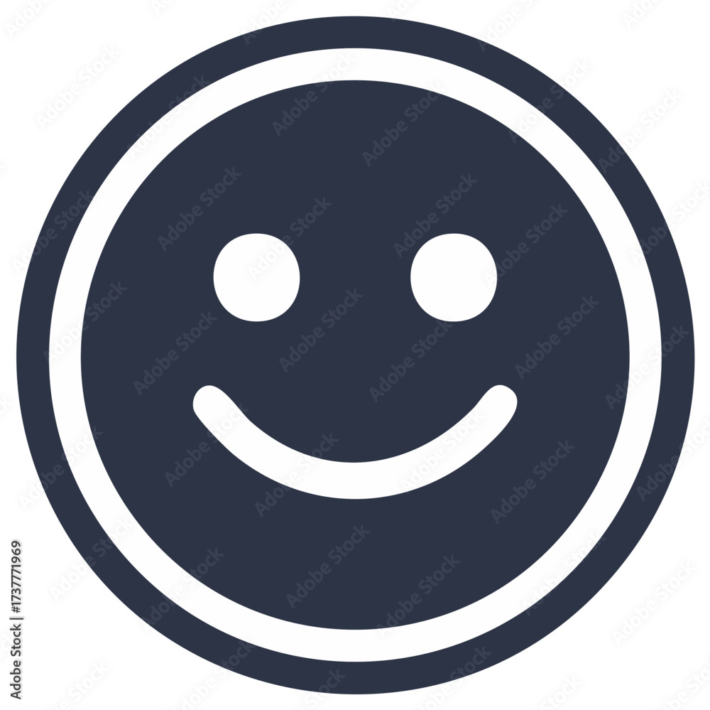 Fototapeta premium Simple flat design smiley face icon vector graphic illustration