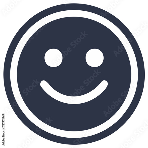 Simple flat design smiley face icon vector graphic illustration