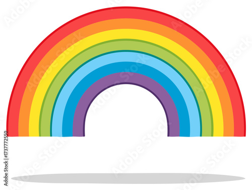 Bright Colorful Rainbow Arc Spectrum Pattern Illustration on White Backdrop