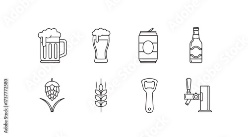 Vector art of beer set isolated