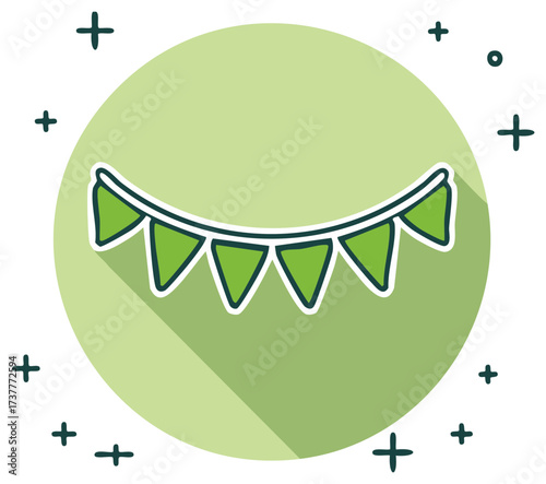 Colorful Pennant Flags Garland Decorative Banner Celebrating Parties Vector Illustration