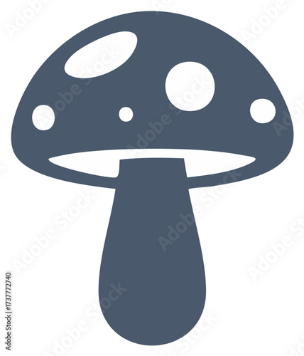 Amanita Mushroom graphic vector illustration, forest edible nature icon, flat design of mushrooms for apps and websites