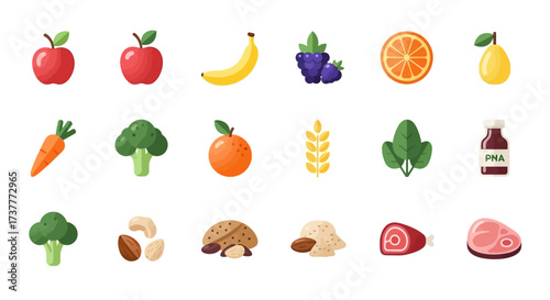 Healthy Food Icons Collection.