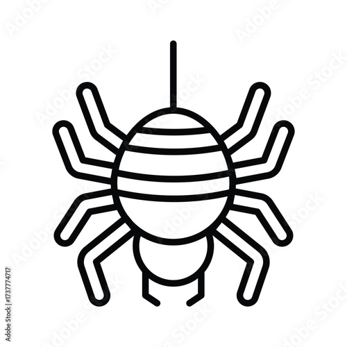 Horror spider icon crawling perfect for haunted Halloween art