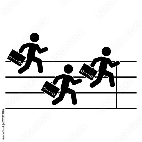 Icono carrera de hombres de negocios