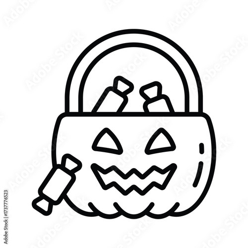 Basket filled with Halloween candies, perfect for trick or treat