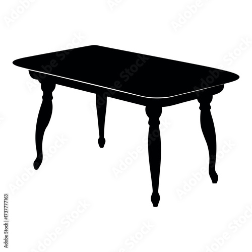 wooden table silhouette vector