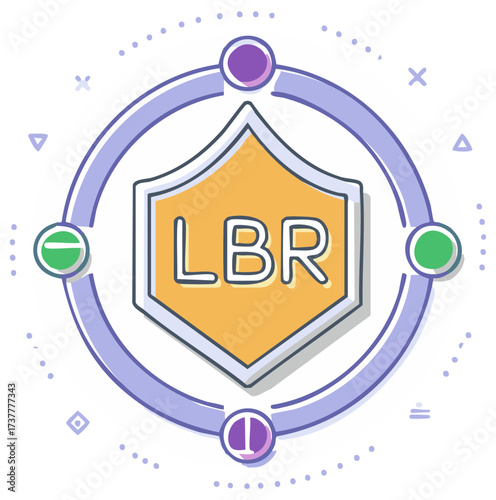 LBR Logo Shield Circle Design Concept Illustration