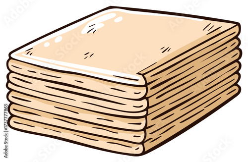 Stacked flatbreads or tortillas in a simple illustration style with a light tan color