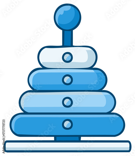 Blue Stacking Toy for Babies Classic Childrens Educational Game