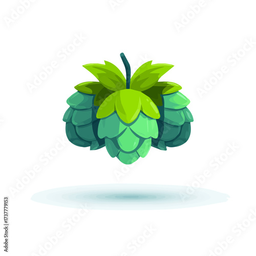 An illustration Vector, flat design, animation design, simple flat 2D icon, minimalist design, a Simple design flat 2D sketch hops plant Collection isolated on a white background	