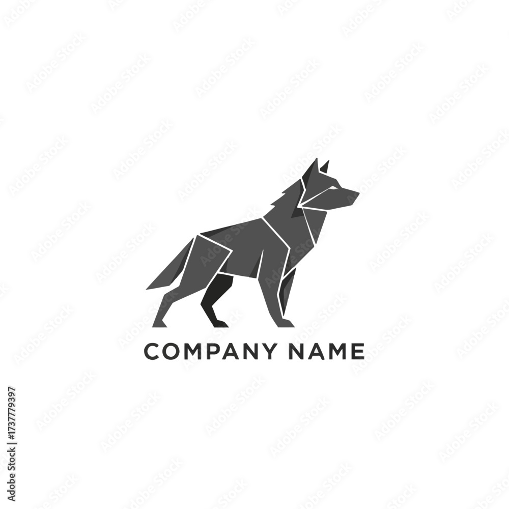 Naklejka premium Geometric Wolf Logo Design.