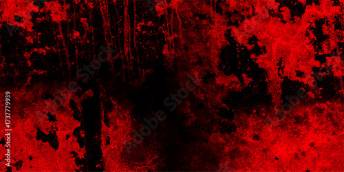 Fiery red abstract grunge texture with deep black background, featuring distressed splatters and a raw, intense visual impact
