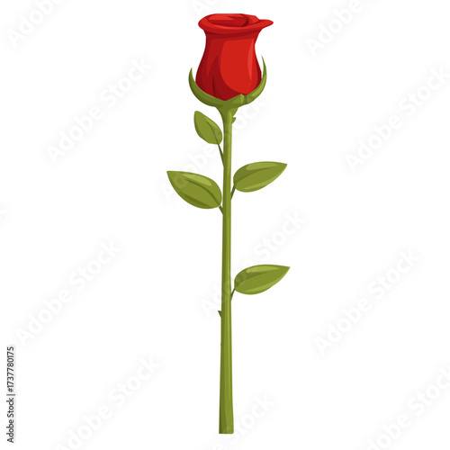 A rose flower, My Simple flat 2D icon isolated on a white background, flat design, vector, flat design, animation design, flat 2D icon, minimalist design. EPS format