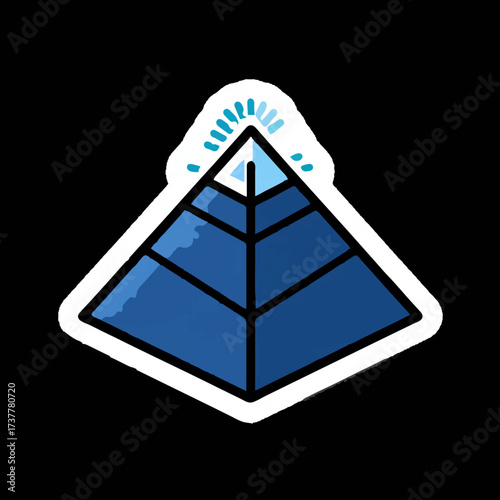Stylized Pyramid Represents Hierarchical Layers on White Background

