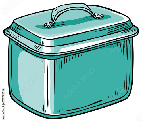 Blue casserole with lid and handle kitchenware cooking container storage box