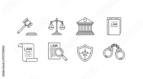 Vector art of law icons