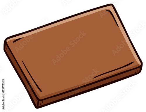 Hand drawn simple illustration of a brown chocolate bar with a thick outline