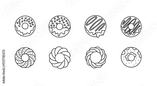 Vector art of donut set isolated